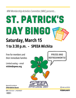 St. Patrick's Day Bingo - Saturday, March 15