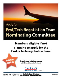 Apply for Prof/Tech Negotiation Team Nominating Committee