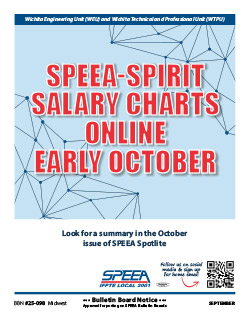 SPEEA Spirit Salary Charts online early October