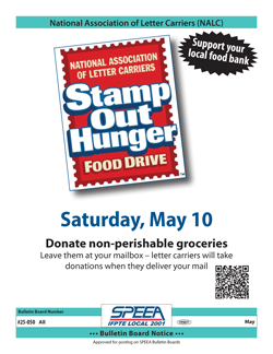 Stamp Out Hunger - Saturday, May 10