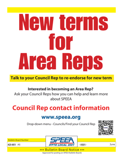 New terms for Area Reps