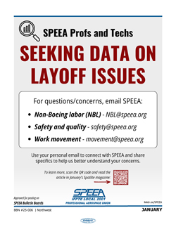 SPEEA Profs & Techs - Seeking data on layoff issues
