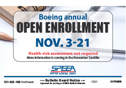 Boeing annual Open Enrollment - Nov. 3-21