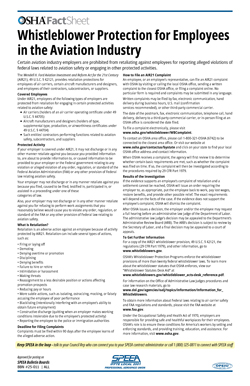 Whistleblower Protection for Employees in the Aviation Industry