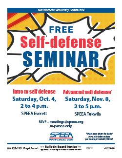 Advanced self defense - Saturday, Nov. 8, 2 to 5 p.m.