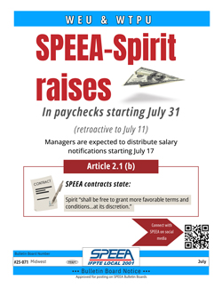 SPEEA-Spirit raises in paychecks starting July 31