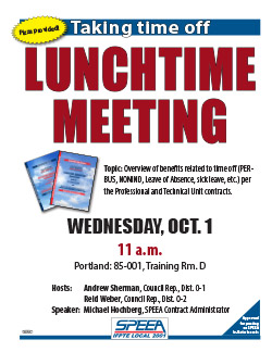 Taking Time Off - Portland - Wednesday, Oct. 1, 11 a.m.