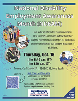 National Disability Employment Awareness Month - Everett - Thursday, Oct. 16, 11 to 11:40 a.m.