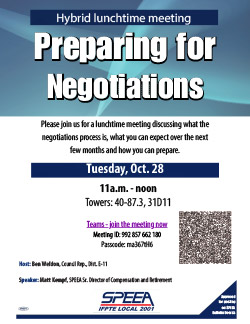 Preparing for Negotiations - Tuesday, Oct. 28, 11 a.m. to noon