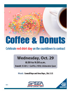 Coffee & Donuts - Wednesday, Oct. 29, 8:30 to 9:30 a.m.