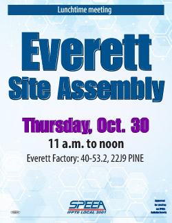 Everett Site Assembly - Thursday, Oct. 30, 11 a.m. to noon