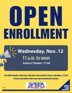 Open Enrollment - Wednesday, Nov. 12, 11 a.m. to noon