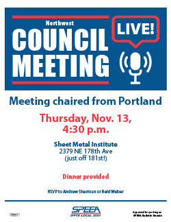 NW Council Meeting - Live! from Portland - Thursday, Nov. 13, 4:30 p.m.