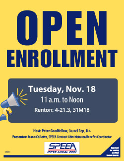Open Enrollment - Renton - Tuesday, Nov. 18, 11 a.m. to Noon