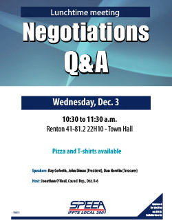 Negotiations Q&A - Wednesday, Dec. 3, 10:30 a.m. Renton