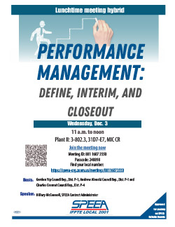 Performance Management - Weds. Dec. 3, 11 a.m.