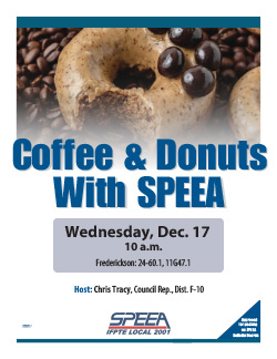 Coffee and Donuts with SPEEA - Wednesday, Dec 17, 10 a.m. Frederickson