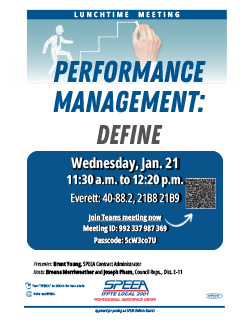 Performance Management: Define LTM - Wednesday, Jan. 21, 11:30 a.m.