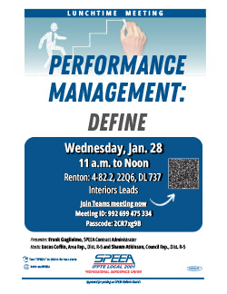 Performance Management: Define - Renton, Wednesday, Jan. 28 at 11 a.m.