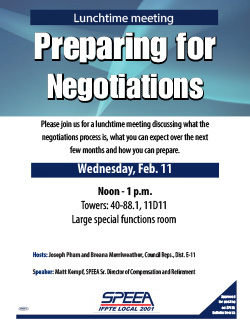 Preparing for Negotiations - Everett Towers. Wednesday, Feb. 11 at 11 a.m.