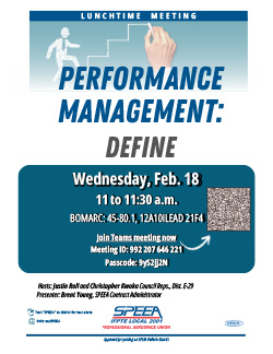 Performance Management: Define - Everett BOMARC, Wednesday, Feb. 18 at 11 a.m.