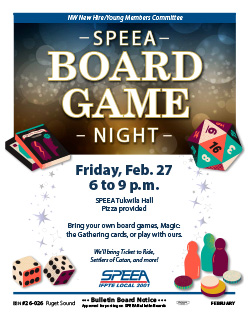 SPEEA Board Game night - Friday, Feb. 27, 6 to 9 p.m.
