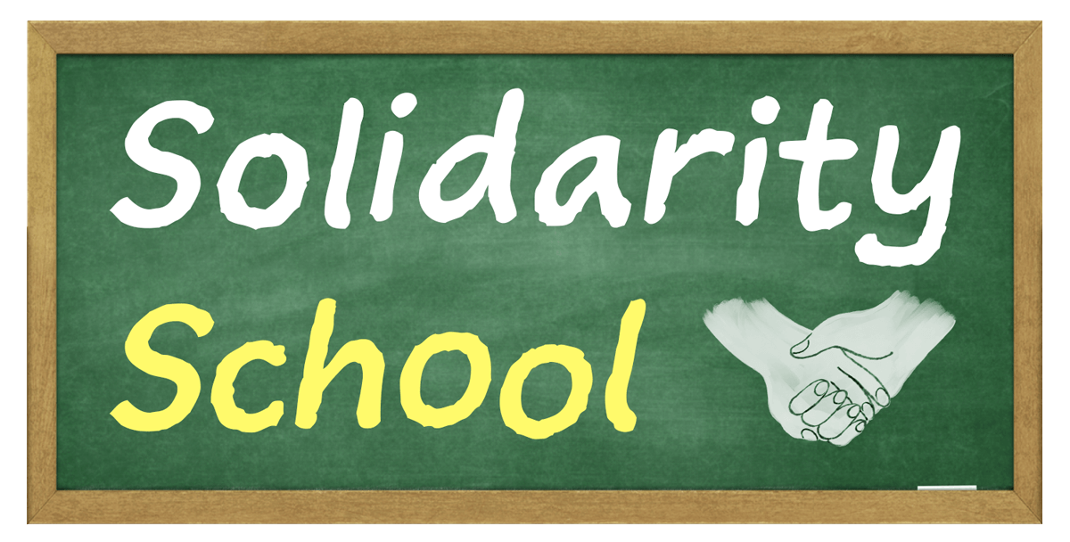 Solidarity School on chalkboard