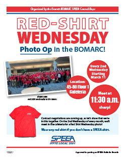 Red Shirt Wednesday Photo Op in the BOMARC - Weds. March 11, 11:30 a.m.