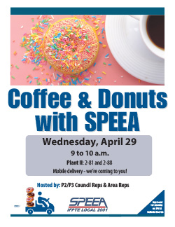 Coffee and Donuts with SPEEA - Plant II - Wednesday, April 29, 9 a.m.