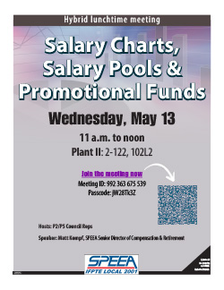 Salary Charts, Salary Pools and Promotional Funds – Plant II