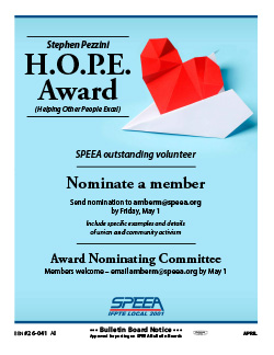 H.O.P.E. Award - Nominate a member