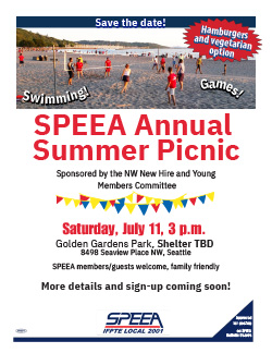 SPEEA Annual Summer Picnic - Save the Date - July 11 at 3 p.m.