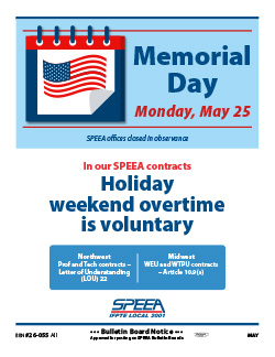 Memorial Day - Monday, May 25