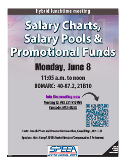 Salary Charts, Salary Pools and Promotional Funds - BOMARC - Monday, June 8 at 11:05 a.m.