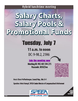 Salary Charts, Salary Pools and Promotional Funds - DC - Tuesday, July 7 at 11 a.m.