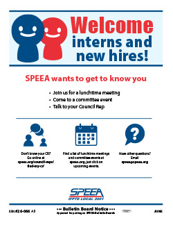 Welcome interns and new hires! SPEEA wants to get to know you