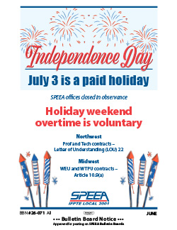 Independence Day - July is a paid holiday