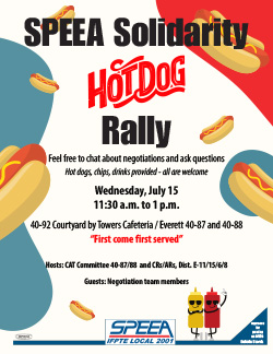 SPEEA Solidarity Hot Dog Rally - Everett - Wednesday, July 15 at 11:30 a.m.