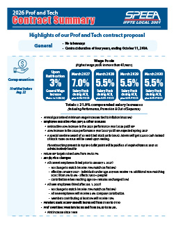2026 Prof and Tech Contract Summary